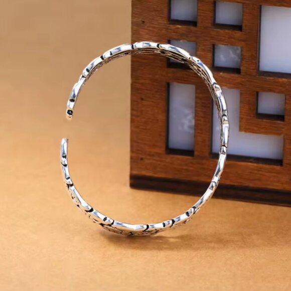 925 Silver Fish Cuff Bracelet #1551 - Picture 6 of 6